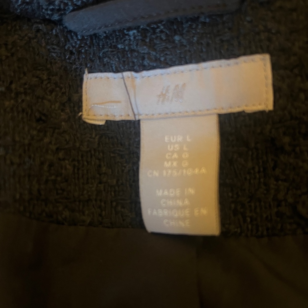 H&M Black Double Breasted Coat